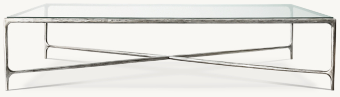 Rectangular table shown in Forged Pewter.