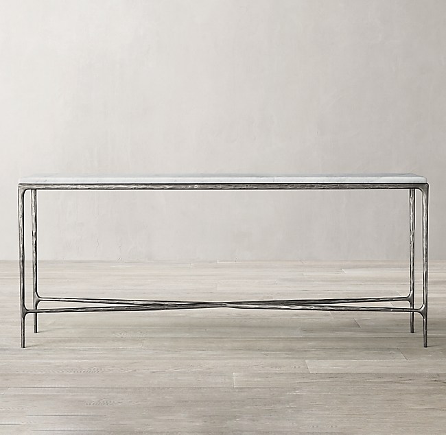 Thaddeus Marble Console Table, Restoration Hardware Marble Sofa Table