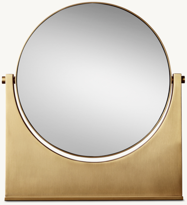 Front view of Lambeth Knurled Vanity Mirror - Large 
