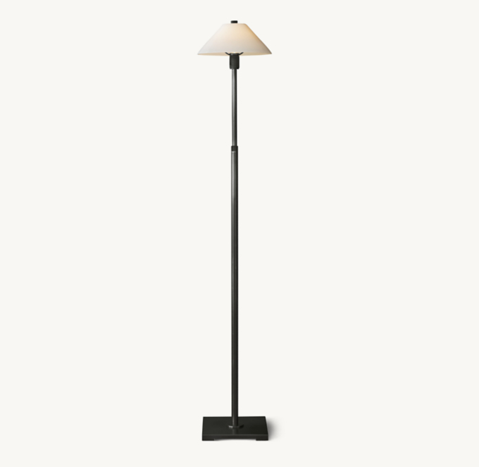 Utilitaire Milk Glass Shade Floor Lamp