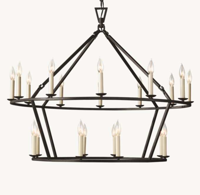 19th C. English Openwork Two-Tier Round Chandelier 40\"