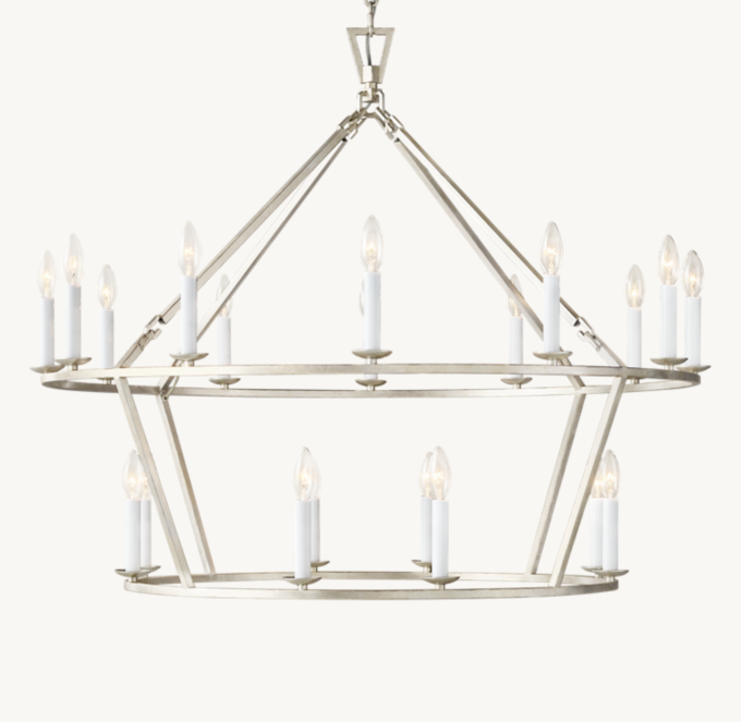 19TH C. ENGLISH OPENWORK TWO-TIER ROUND CHANDELIER 40\"