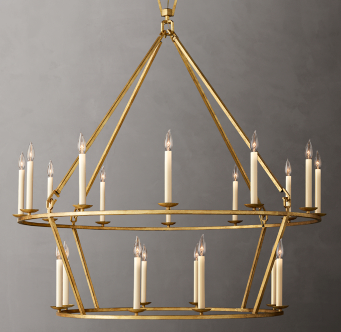 19th C. English Openwork Two-Tier Round Chandelier 50\"