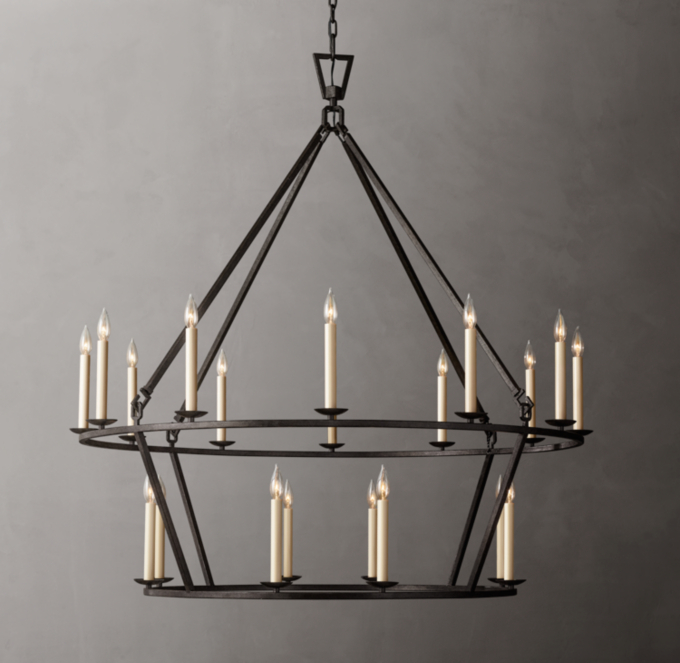 19th C. English Openwork Two-Tier Round Chandelier 50\"
