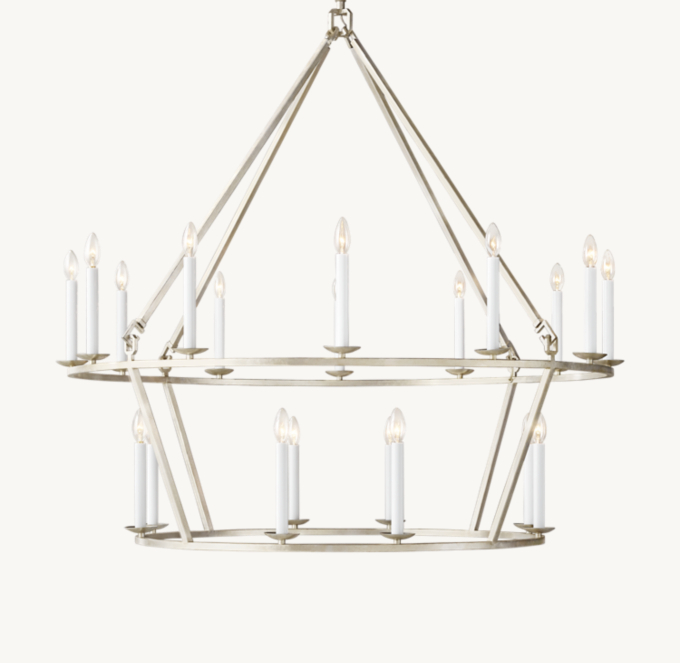 19TH C. ENGLISH OPENWORK TWO-TIER ROUND CHANDELIER 50\"