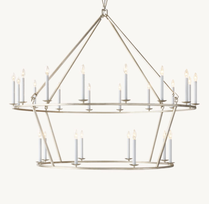 19TH C. ENGLISH OPENWORK TWO-TIER ROUND CHANDELIER 62\"