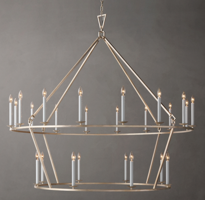 19TH C. ENGLISH OPENWORK TWO-TIER ROUND CHANDELIER 62\"