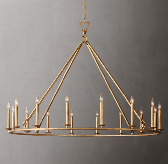 19th C. English Openwork Round Chandelier 60\"