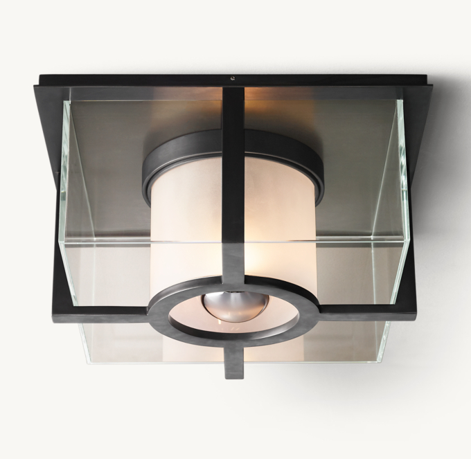 Shown in Bronze with frosted glass shade.