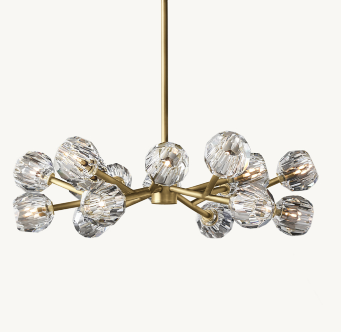 Boule De Cristal Clear Glass Round Chandelier 36\"