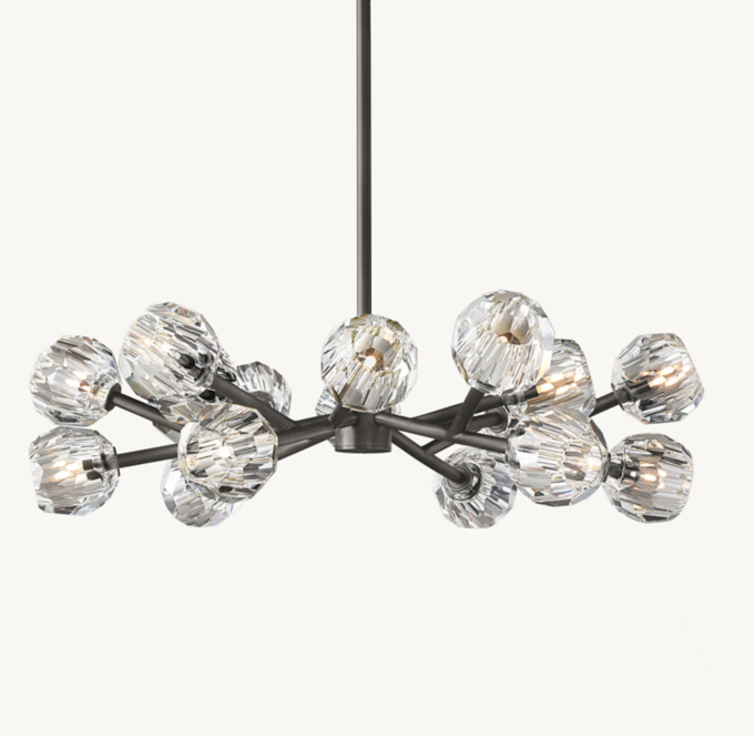 Boule De Cristal Clear Glass Round Chandelier 36\"