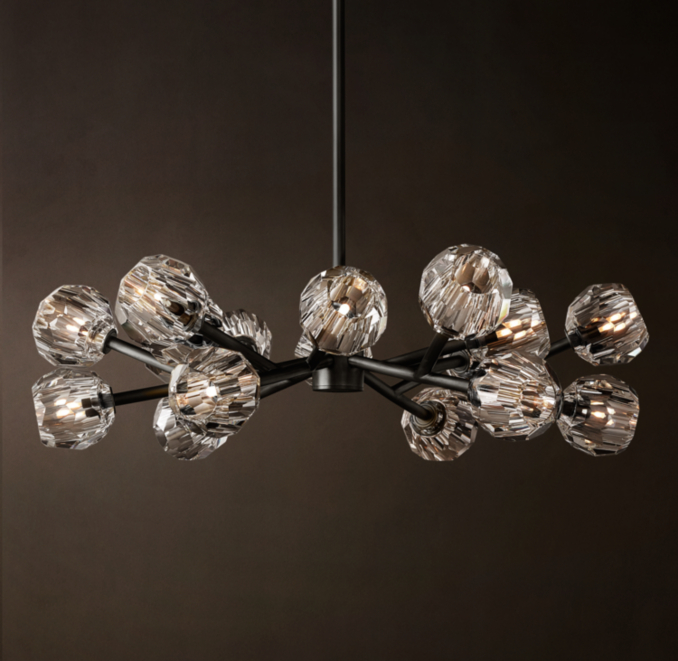 36" chandelier shown in Bronze.