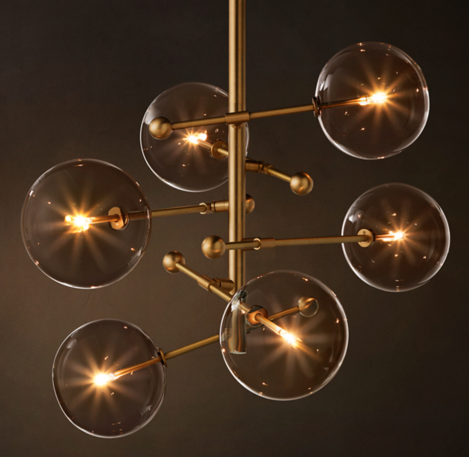 Glass Globe Mobile Six-Arm Chandelier