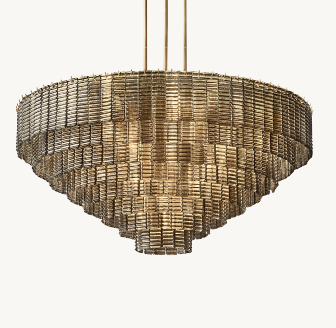 Sirene Smoke Glass Round Chandelier 52\"