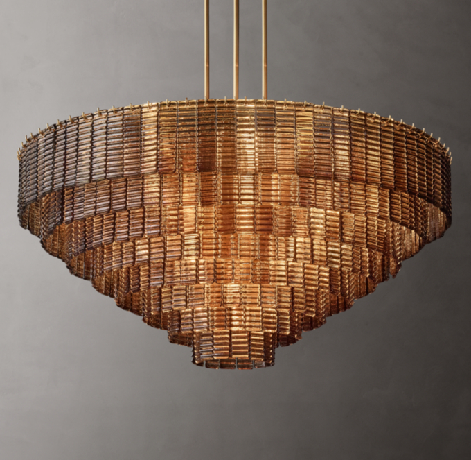Sirene Smoke Glass Round Chandelier 52\"