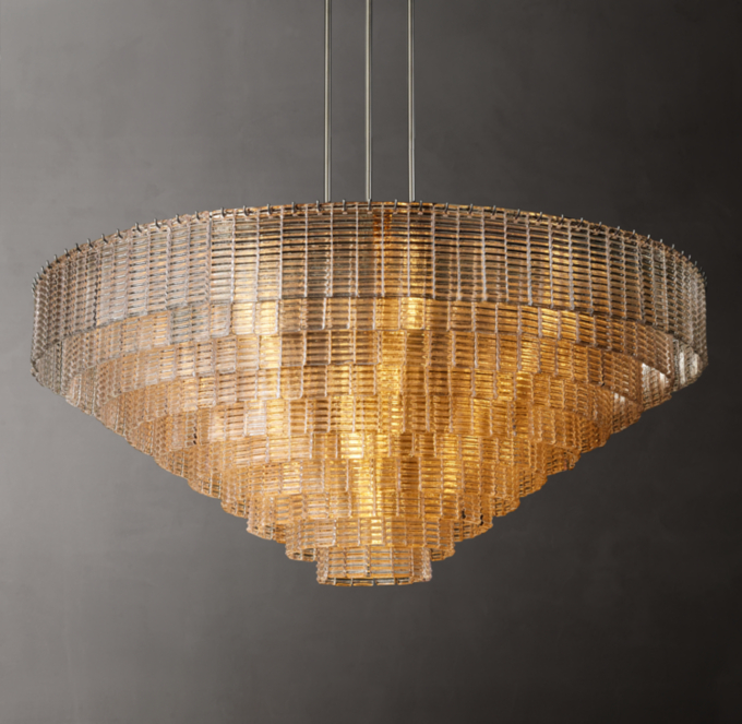 Sirene Clear Glass Round Chandelier 65\"