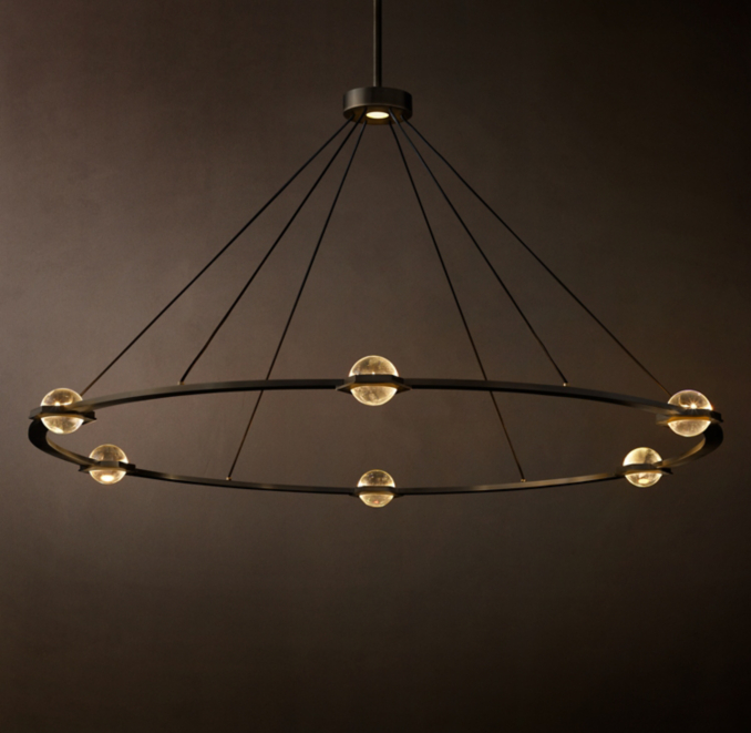 60" chandelier shown in Bronze.