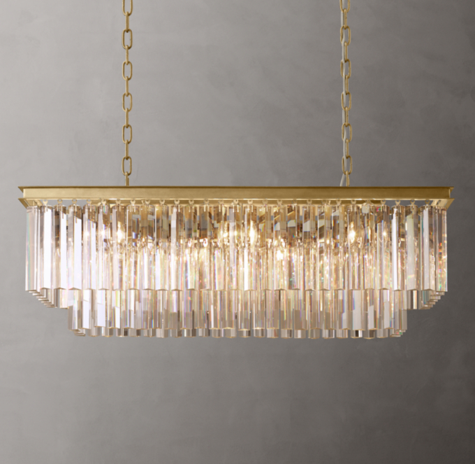 1920S Odeon Rectangular Chandelier 40\"