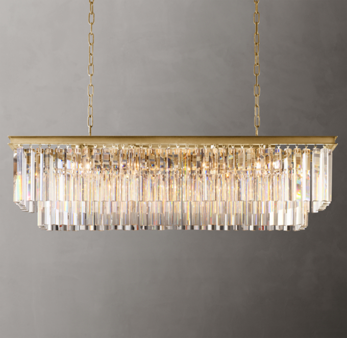 1920S Odeon Rectangular Chandelier 49\"