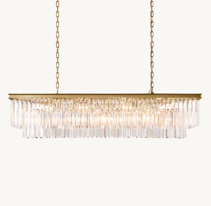 1920S Odeon Rectangular Chandelier 59\"