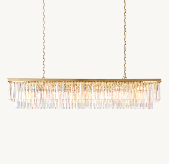 1920S Odeon Rectangular Chandelier 72\"