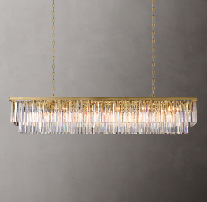 1920S Odeon Rectangular Chandelier 72\"