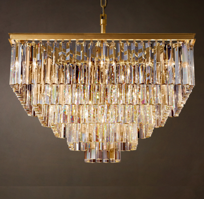 86cm chandelier shown in Lacquered Burnished Brass.