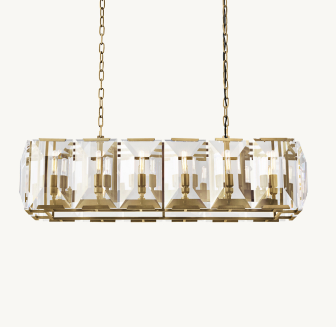 Harlow Crystal Rectangular Chandelier 42\"