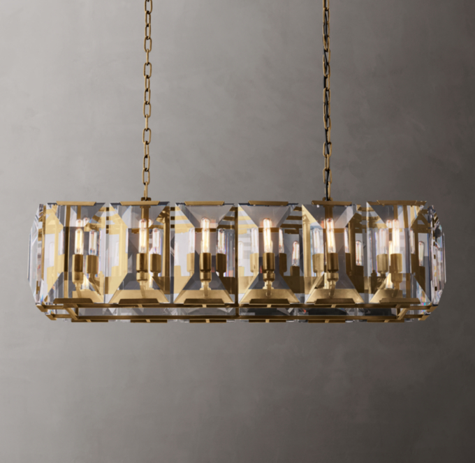 Harlow Crystal Rectangular Chandelier 42\"
