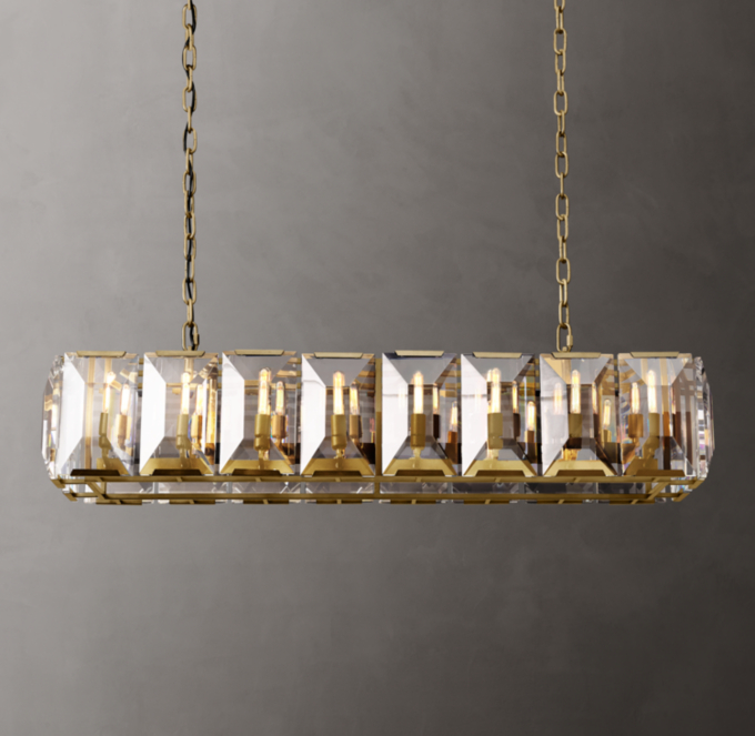 Harlow Crystal Rectangular Chandelier 54\"