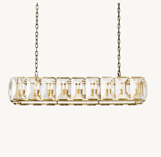 Harlow Crystal Rectangular Chandelier 62\"