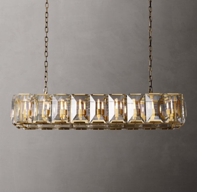 Harlow Crystal Rectangular Chandelier 62\"