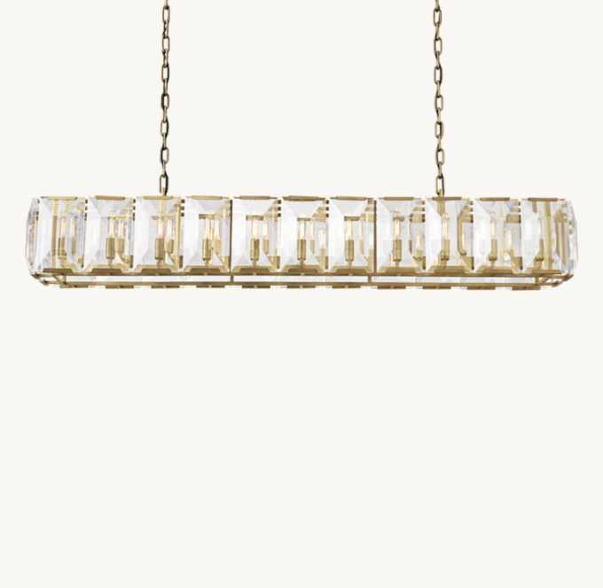Harlow Crystal Rectangular Chandelier 74\"