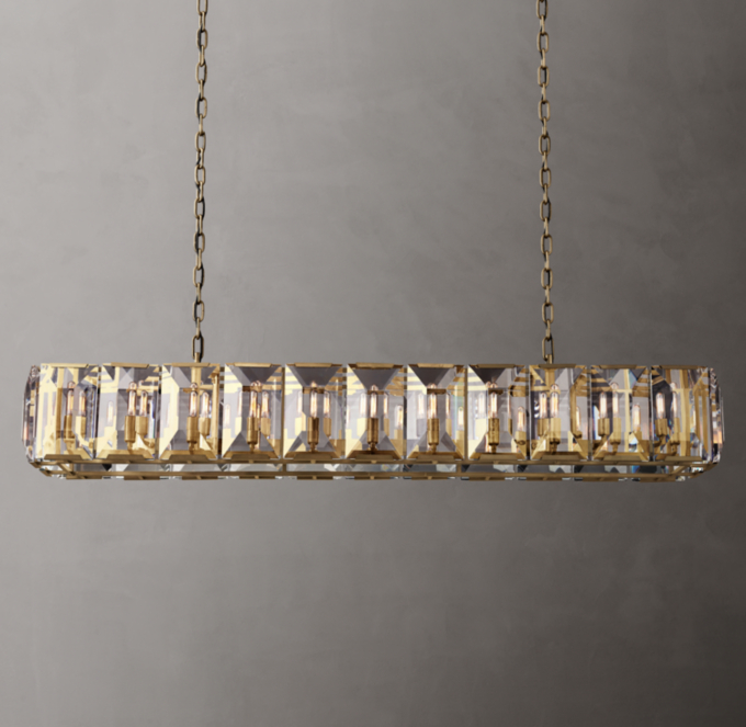 Harlow Crystal Rectangular Chandelier 74\"