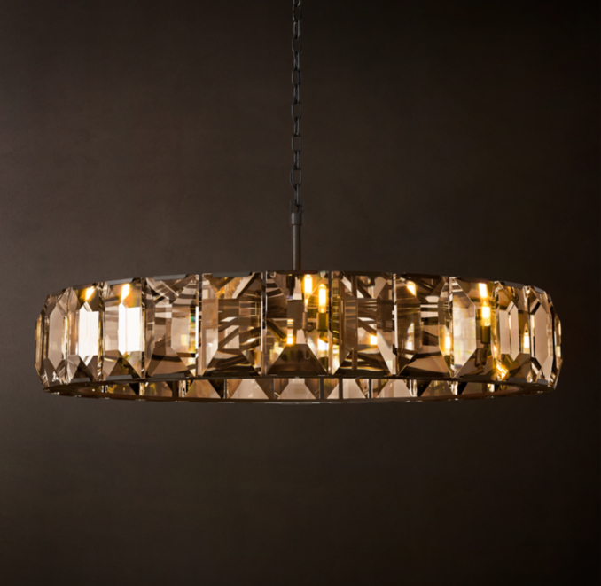 60" chandelier shown in Iron.