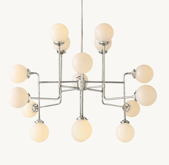 Bistro Globe Milk Glass Chandelier 56\"