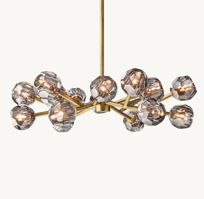 Boule De Cristal Smoke Glass Round Chandelier 36\"