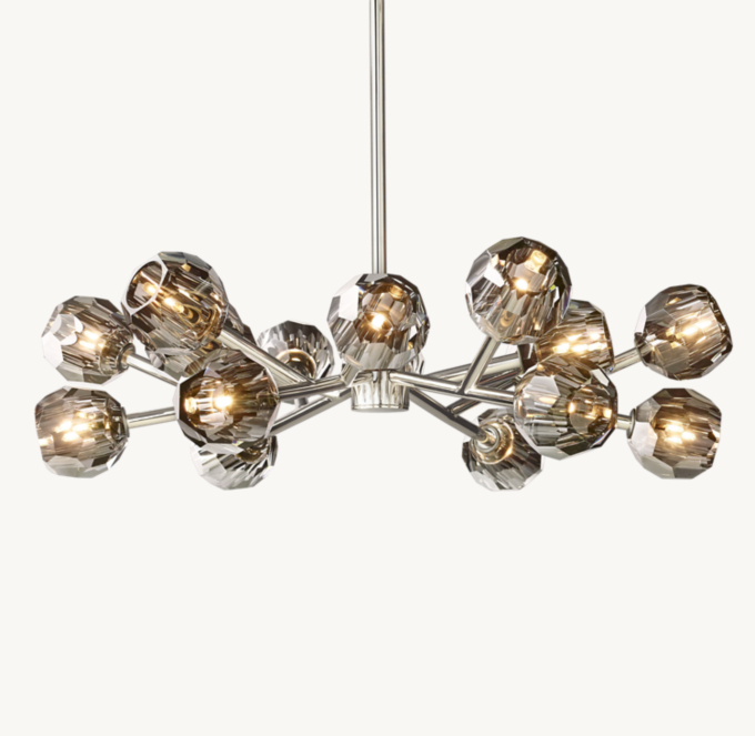 Boule De Cristal Smoke Glass Round Chandelier 36\"