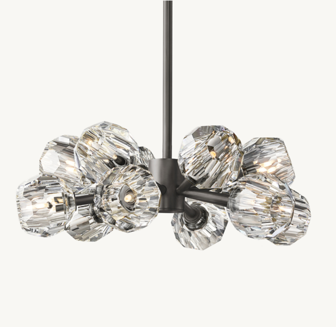 Boule De Cristal Clear Glass Round Chandelier 24\"
