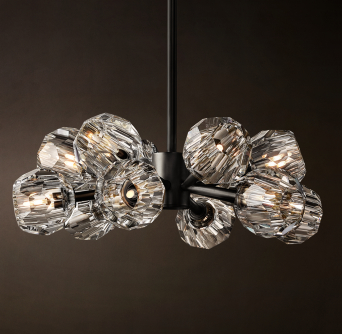 24" chandelier shown in Bronze.