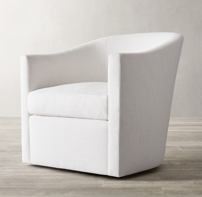 Oliver Barrelback Slope Arm Swivel Chair