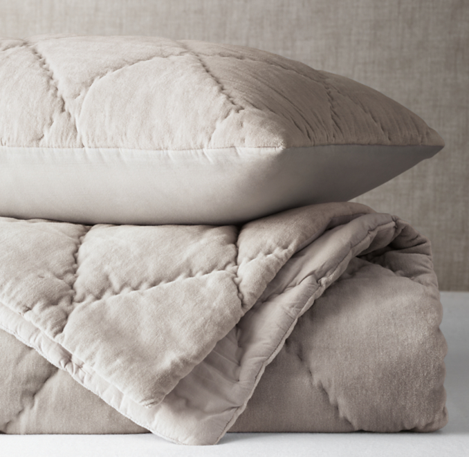 Organic Cotton Velvet Pick Stitch Diamond Quilt