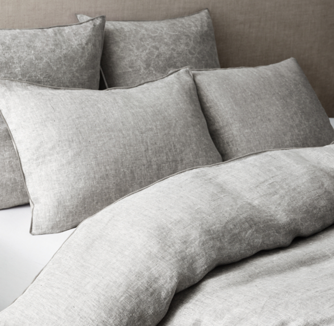 Erased Jacquard Linen Duvet Cover