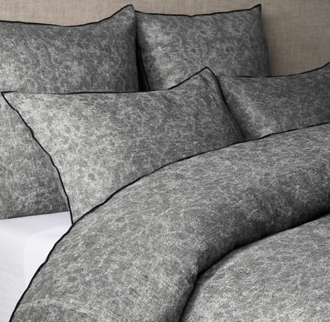 Erased Jacquard Linen Duvet Cover