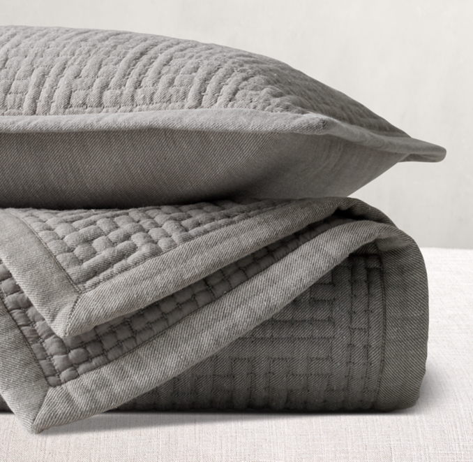 Geometric Pick Stitch Cotton Quilt RH