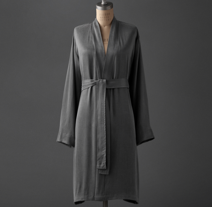 Front view of Ultra-Soft Satin Spa Robe 