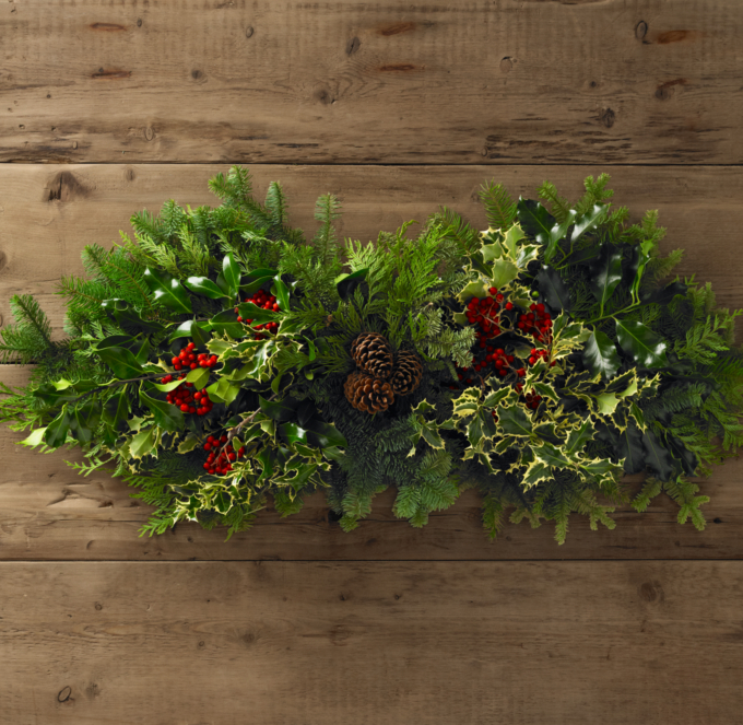 Fresh Holly & Fir Centerpiece