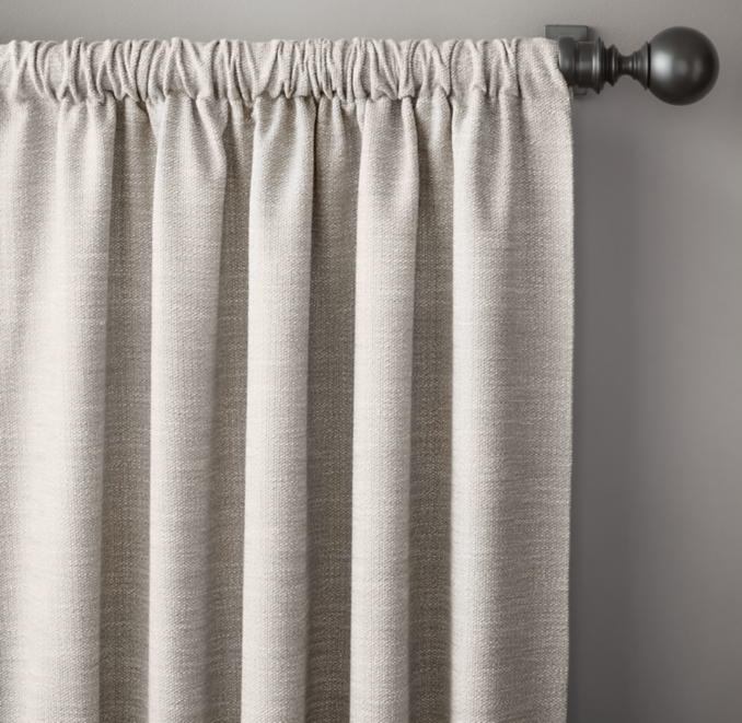 Textured Two-Tone Linen Rod-Pocket Drapery | RH