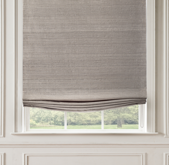 Raw Silk Relaxed Roman Shade