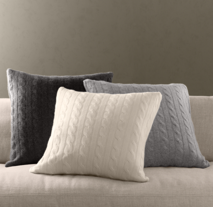 Cashmere Cable Knit Pillow Covers